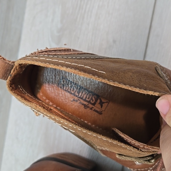 Pikolinos Women Le Mans calfskin Leather stack Heels Boots shoes sz 37/6.5-7 - Picture 13 of 15